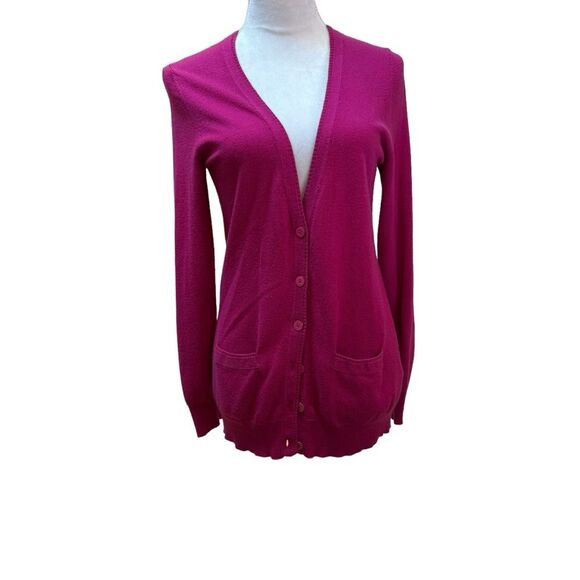 Banana Republic Pink Button Front  Wool Blend Preppy Office Long Cardigan Size S - Picture 1 of 8